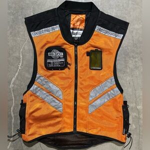 Icon Motorsports Military Spec Mesh Motorcycle Vest Super Size Orange Reflective
